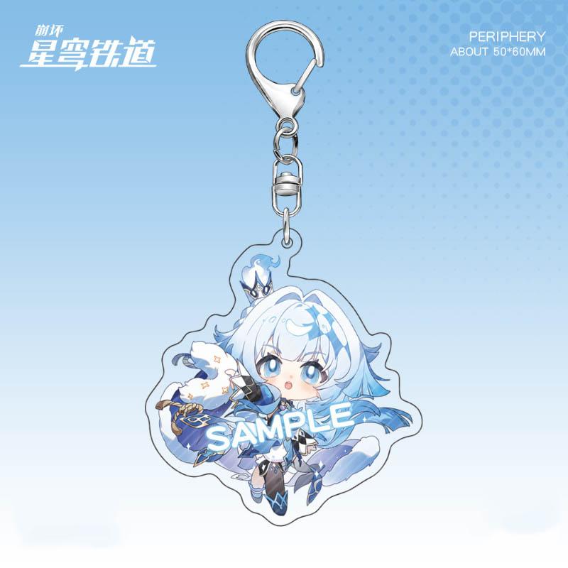 

Game Honkai Star Rail Dan Heng Hysilens Cerydra Cyrene Evernight March 7th Cosplay Keychain Acrylic Keyring Key Chain Ornament 5CMx6CM