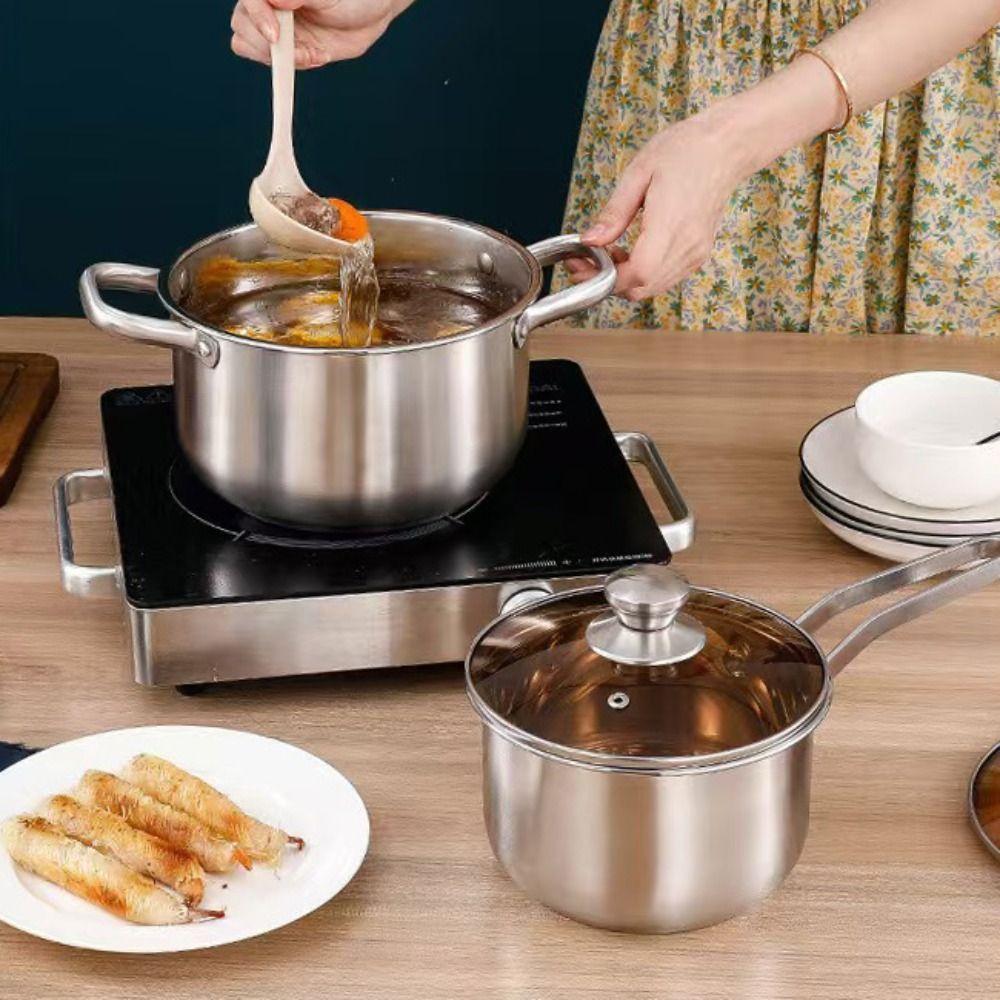 Glasdeckel Suppentopf Verdickter Milchtopf Multifunktionaler Hot Pot Küchenkochgeschirr
