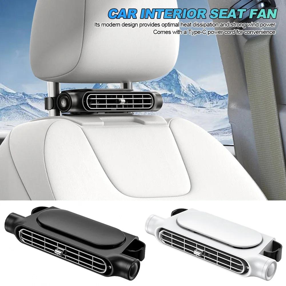 Car Backseat Cooling Fan Electric Auto Backseat Car Fan 3 Speeds Adjustable Wind Speeds Cooling Tool for Mini Cars RVs Sedans