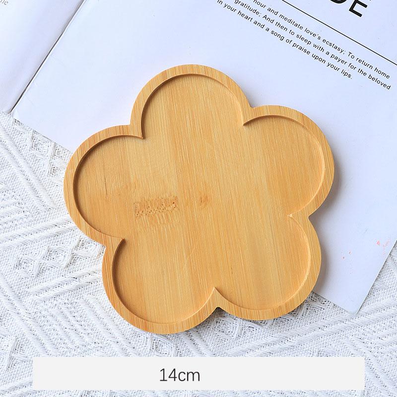 1PCS Shaped Bamboo Coasters Natural Wooden Skid Insulation Cup Pads Reusable High-Temperature Mug Mat Table Protector Drinkware