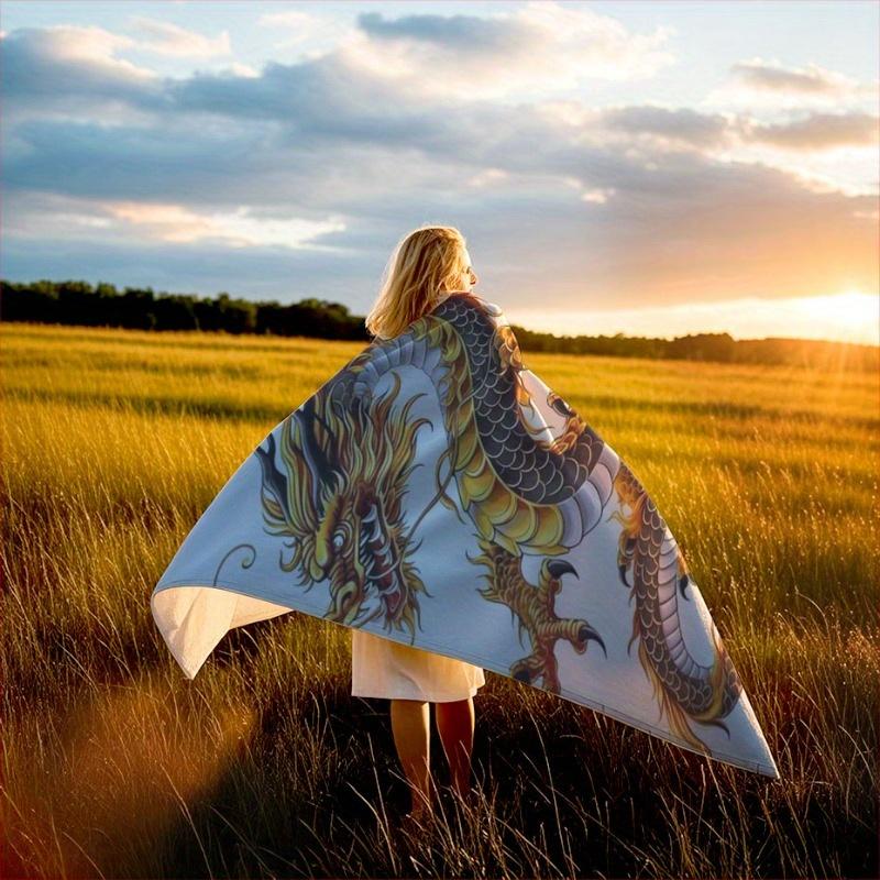 Mythical Dragon Scale Blanket Reversible Flannel Throw for Fantasy Fans AllSeason Comfort Epic Adventure Gift