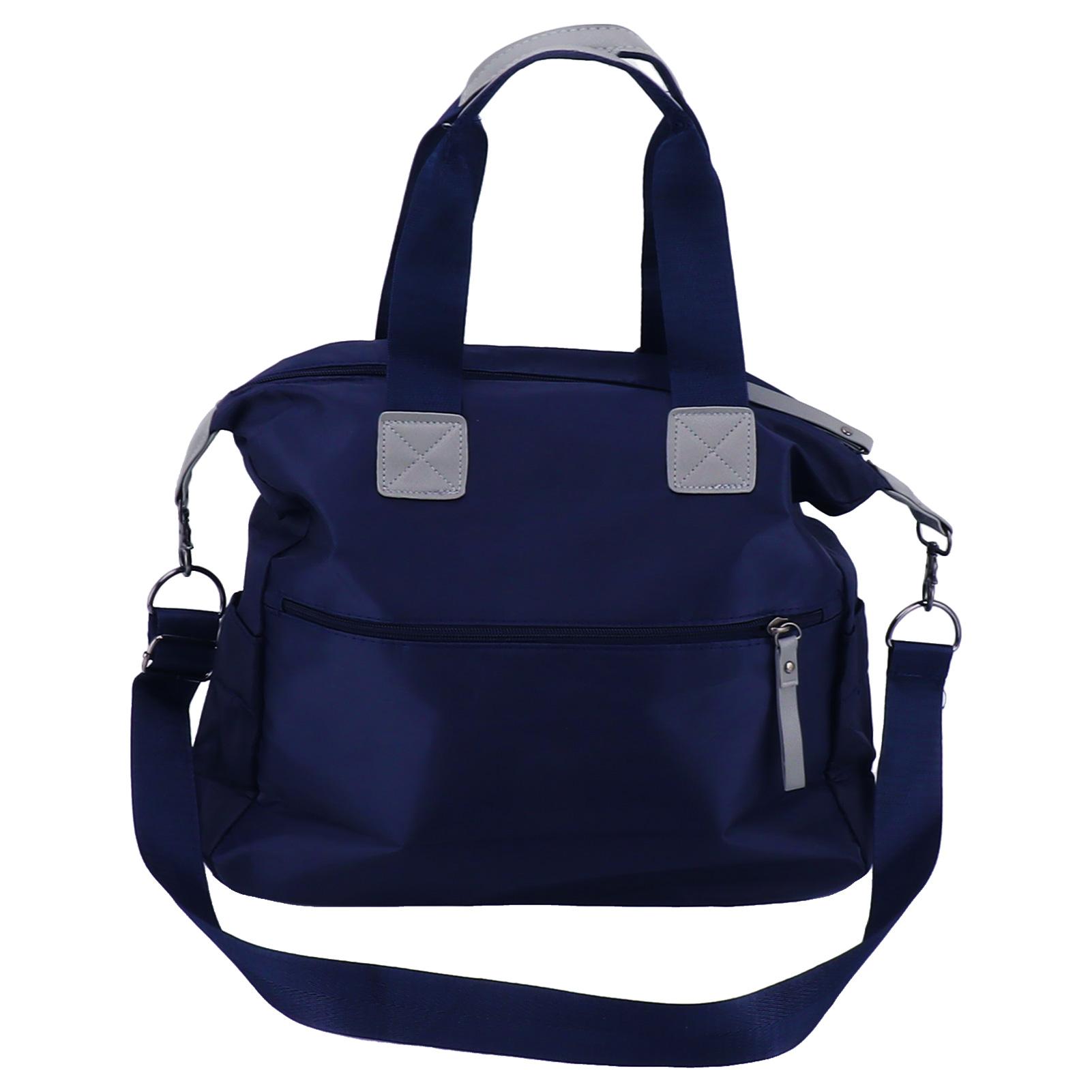 Women Shoulder Bag Multi Pockets Large Capacity Zipper Closure Adjust Strap Nylon Bag Blue Nylon Shoulder Bag 1290₽