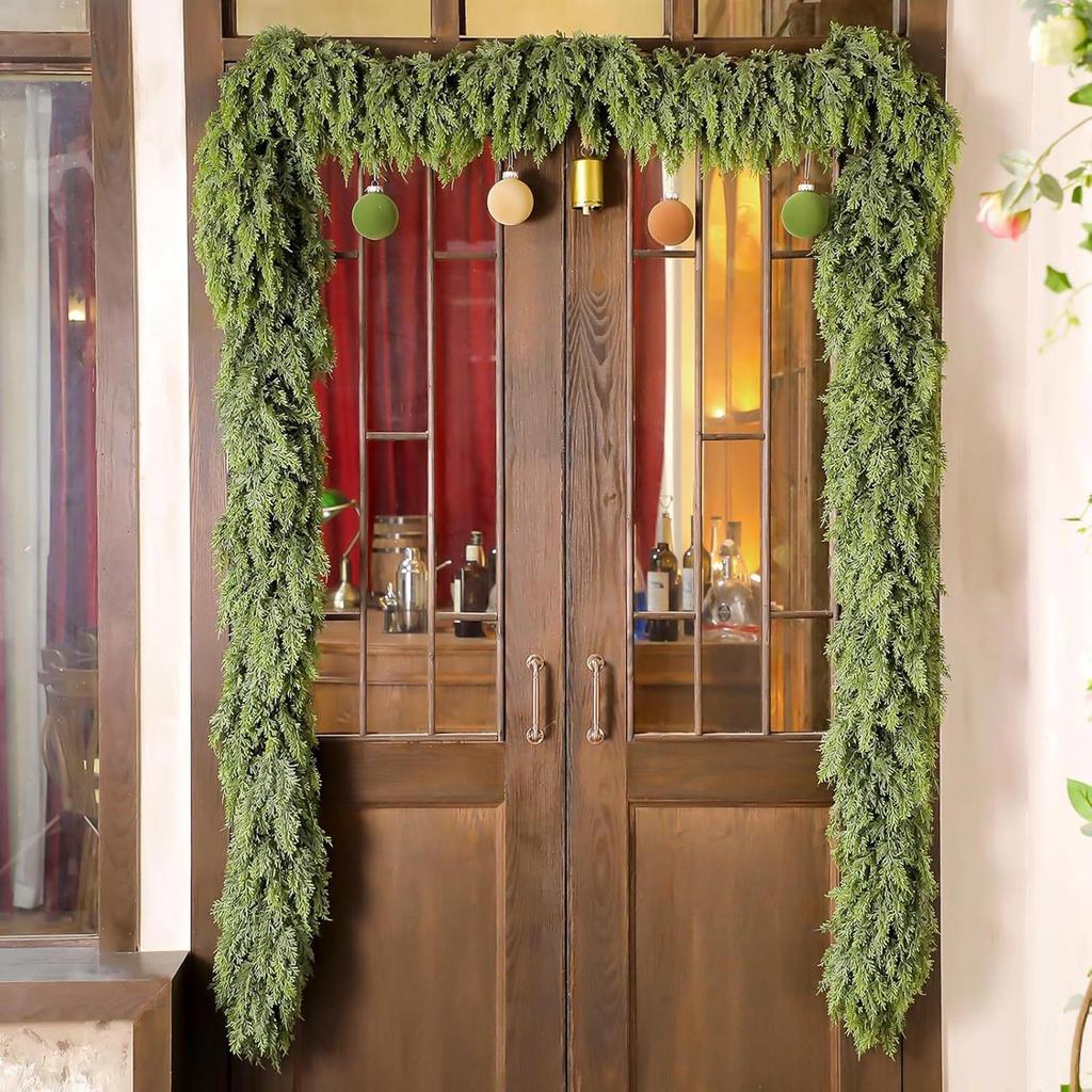 180cm Christmas Garlands Pine Garland Artificial Plants Faux Greenery Vine for Home Table Xmas Party Festival Decoration