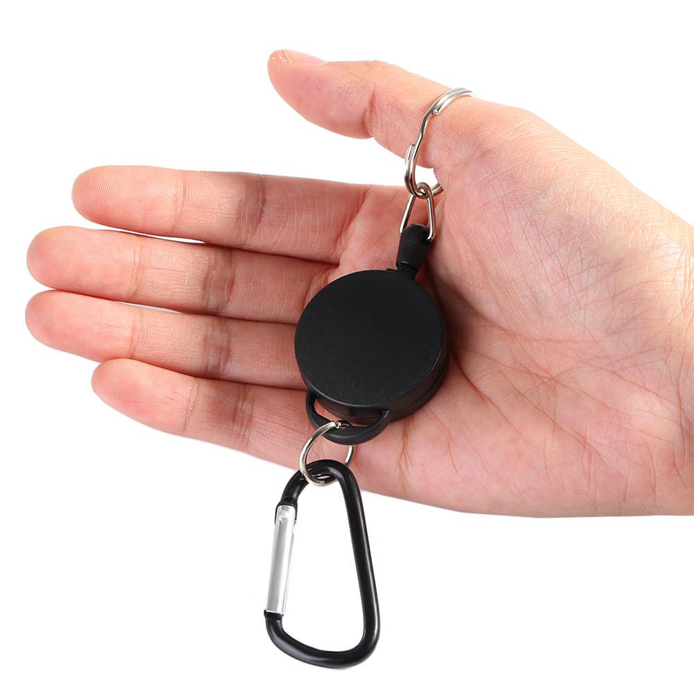 Portable Anti-Lost Nylon Wire Rope Keychain Badge Reel Key Ring ID Card Holder Outdoor Sports