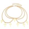 Elegant Cross Waist Chain Metal Body Chains Fashion Punk Waist Chain  Unisex