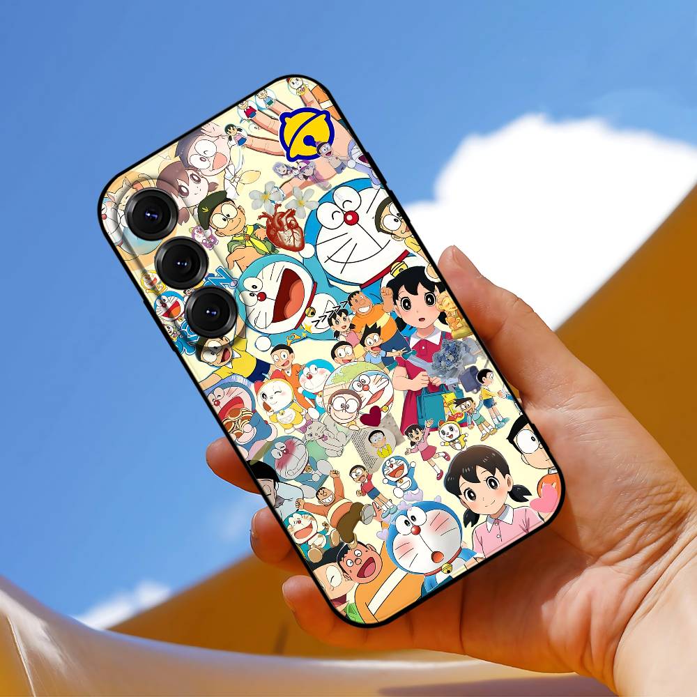 Anime D-DoraemonS-M Phone Case Silicon Phone Case For Samsung S24, S25 S22,S30,Note20,Lite,Ultra,Shockproof, Black,Case
