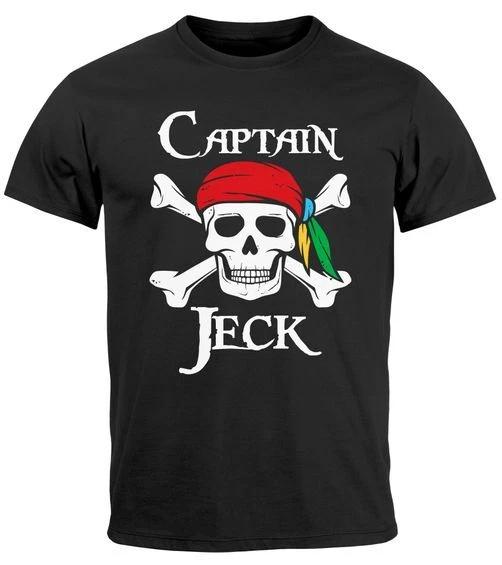 Mens T-Shirt Carnival Mardi Gras Pirate Captain Jeck Costume Replacement Fancy Dress- L