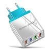 Colored LED 4-Port USB Phone Charger 3A Adapter (EU/US)
