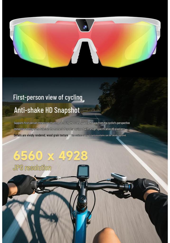 AI Smart Cycling Glasses: 800W Camera & Audio Translation for First-Person Sports Videos