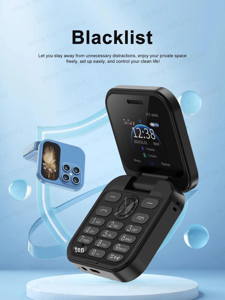 i17Pro Orange Flip Phone: Hot-selling, Foldable, Dual SIM, Dual Standby, Keypad Mini Backup, Multilingual.