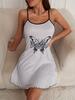 European & American Style Strappy Women's Short Dress - Casual, Sexy, 3D Print Nightgown for Lounging or Outing