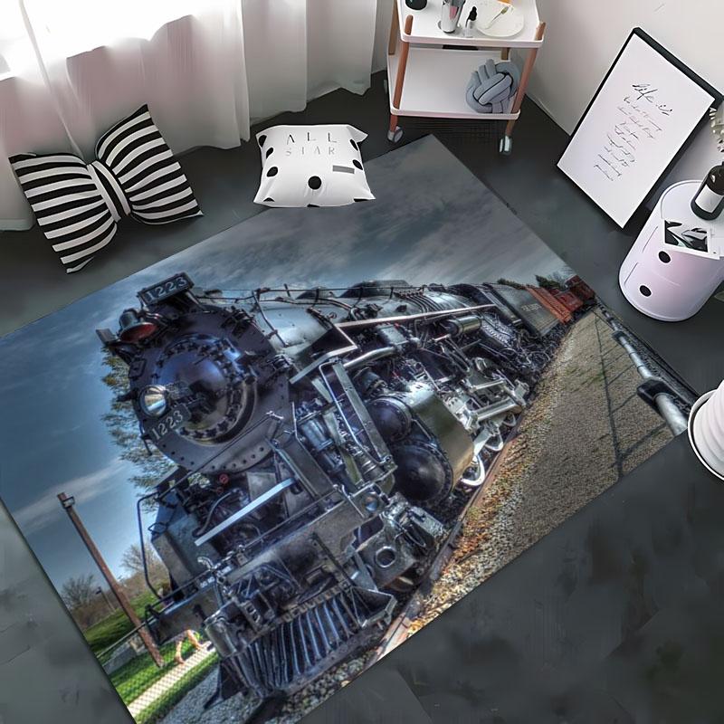 

Classical Train Locomotive 3D HD Printing Carpet for Living Room Kids Bedroom Sofa Doormat Floor Tapete Anti-slip Decor Alfombra 80x140cm (31x55in)