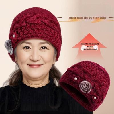 Cozy Fleece-Lined Knit Hat with Ear Protection for Moms & Grandmas