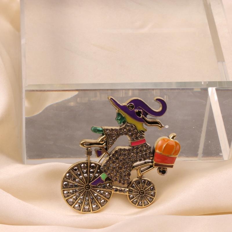 

Women Men Classic Vintage Crystal Halloween Witch Brooch Badges Fashion Baroque Party Banqeut Festival Pin Bukcles For Women