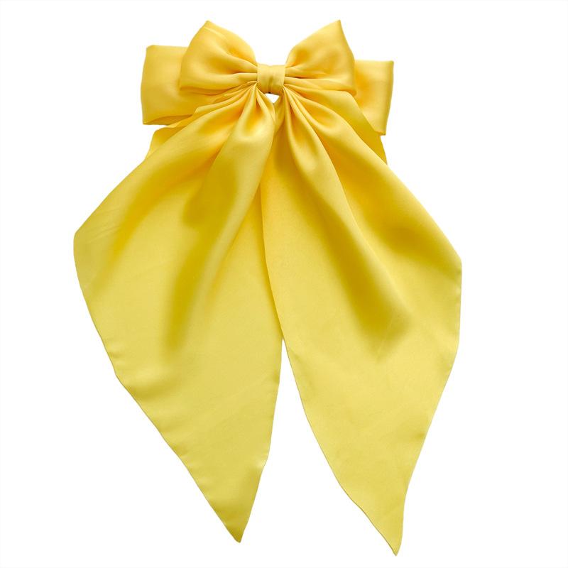 Hairpin Style Bow Double-layered Ribbon Long Tail Tassel Fashionable Lady's Spring Clip Hair Accessory