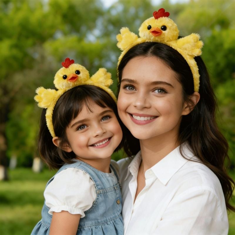 Cute Cartoon Chicken Hair Accessory Comfortable Stretchy Headband Fun Photoshoots Props For Boys And Girls