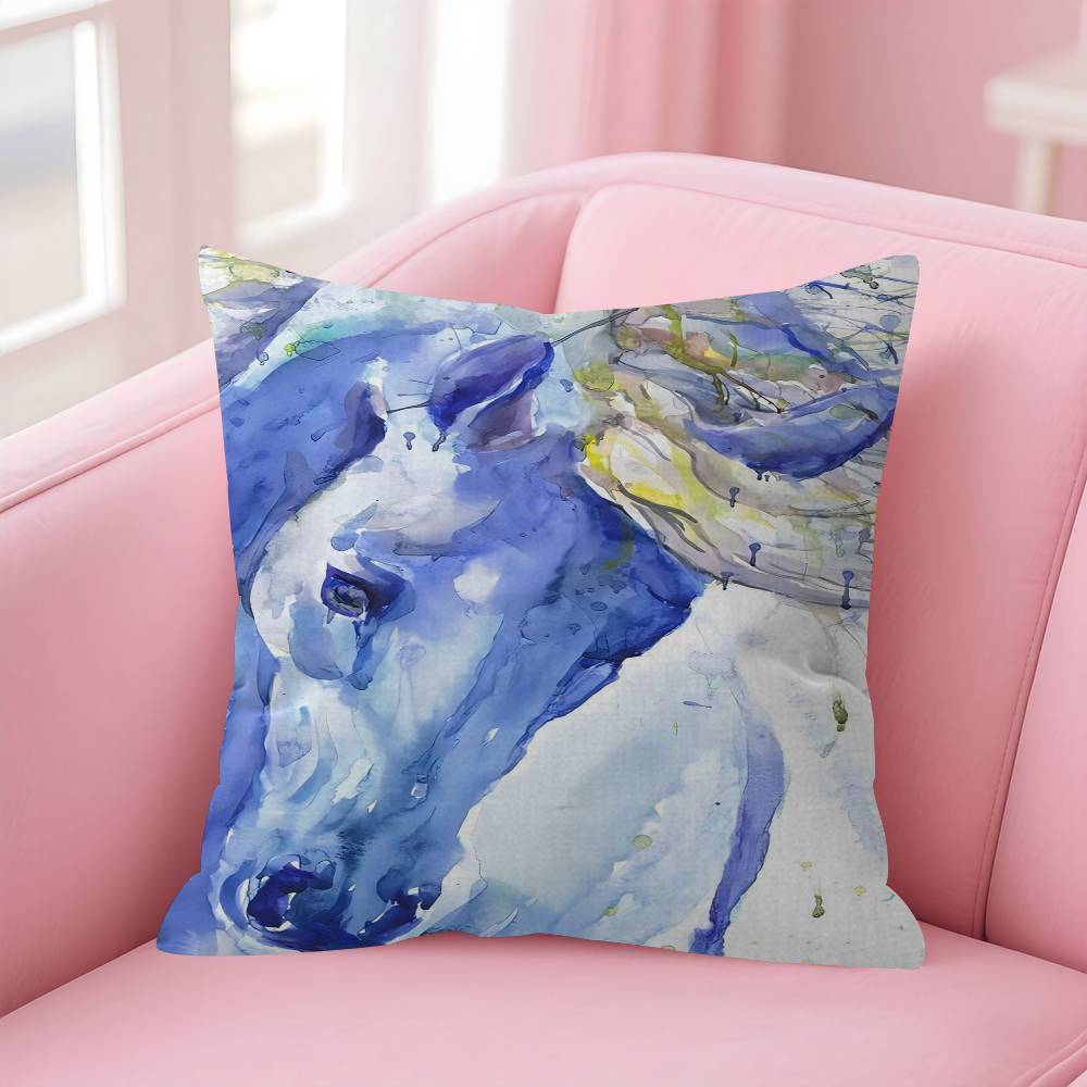 Modern Minimalist Animal Horse Pillow Cushion Cover Pillowcase Living Room Sofa Home Decor Customized