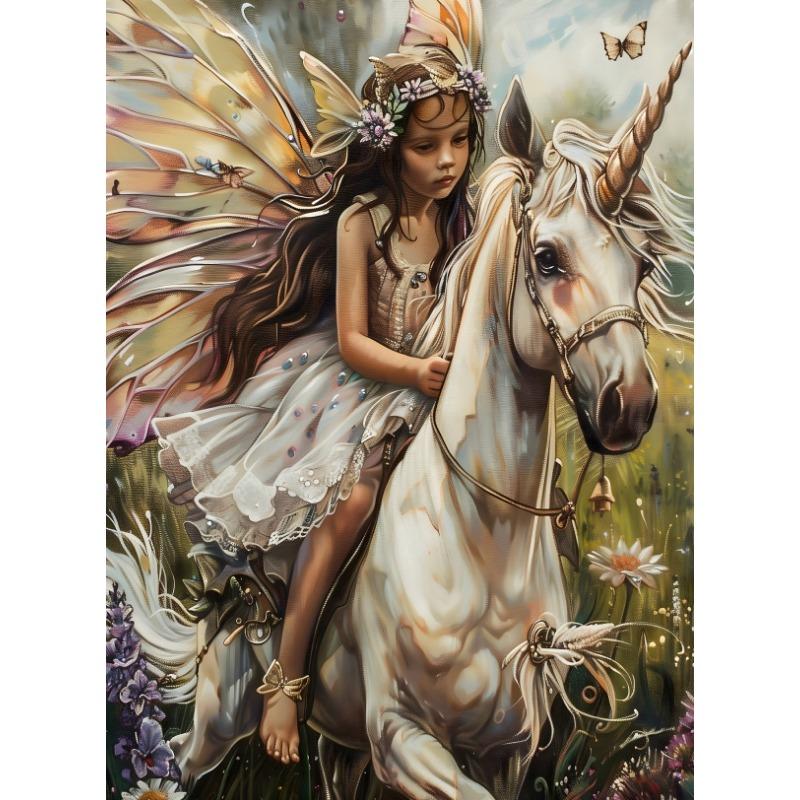 Fairycore Girl Pink Mushroom Unicorn Garden Wonderland Forest Poster Canvas Painting Wall Art Pictures Girl Room Home Decor