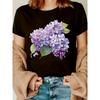 T-shirt con Stampa Grafica, Manica Corta Girocollo Top Casual per Estate e Primavera, Abbigliamento Donna