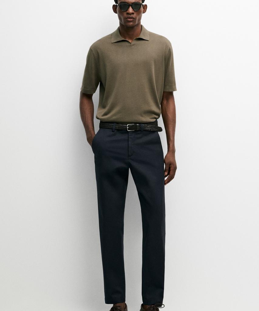 Masimodutti Cotton Blend Slim Fit Pants