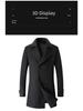 Men's European-Size Double-Breasted Woolen Coat - Medium Length, Fashionable Lapel for Autumn & Winter