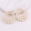 French Gentle Style Imitation Pearl Pendant Earrings, Women's Personality Exaggerated Design Holiday Accessories Gifts