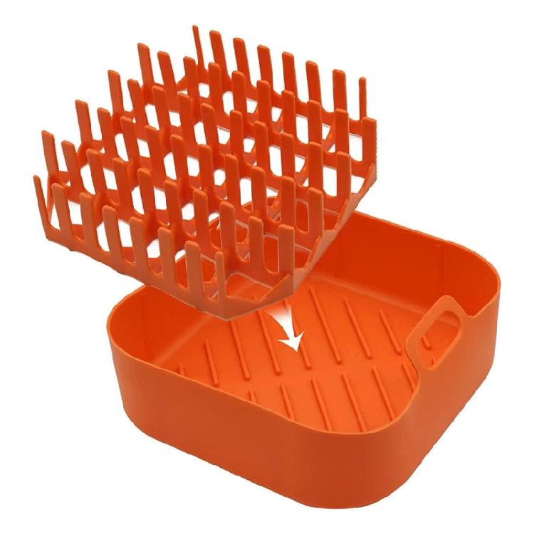 Silicone Air Fryer Basket Silicone Bacon Rack Air Fryer Grilling Pan for BBQ