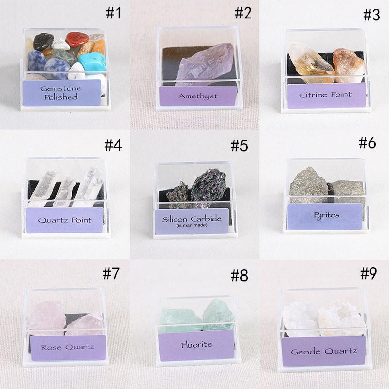 9box Mixed Natural Rough Stones Raw Rose Quartz Crystal Mineral Rocks Collection