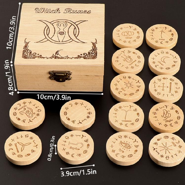 Nordic Rune Wood Set Rune Set Rune Stones Rune Tarot Card Rune Stones Set