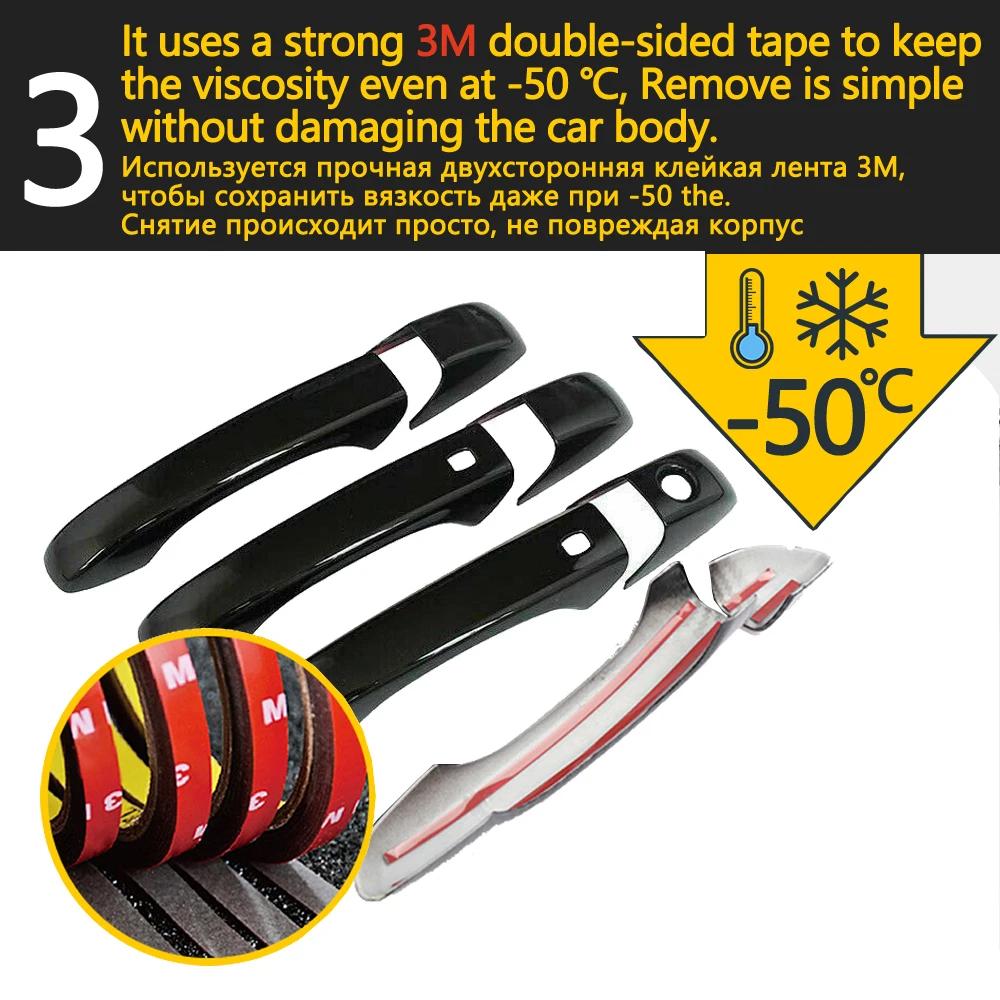 For Honda Fit Jazz MK3 GK GH GP 2013~2019 2018 Gloss Black Smart Door Handle Cover Sticker Trim Car Protective Film Accessories