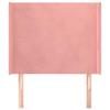 vidaXL Kopfteil mit Ohren Rosa 103x16x118/128 cm Samt