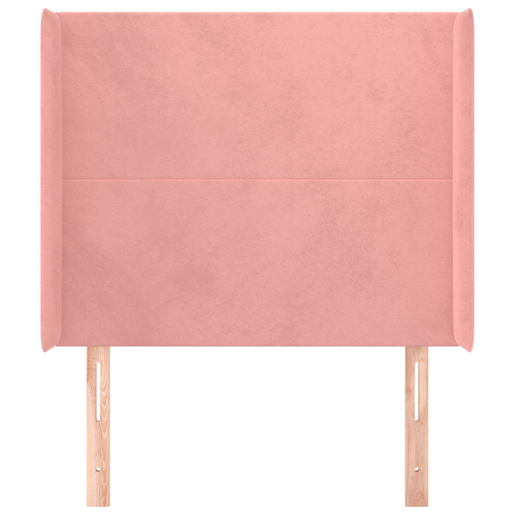 vidaXL Kopfteil mit Ohren Rosa 103x16x118/128 cm Samt