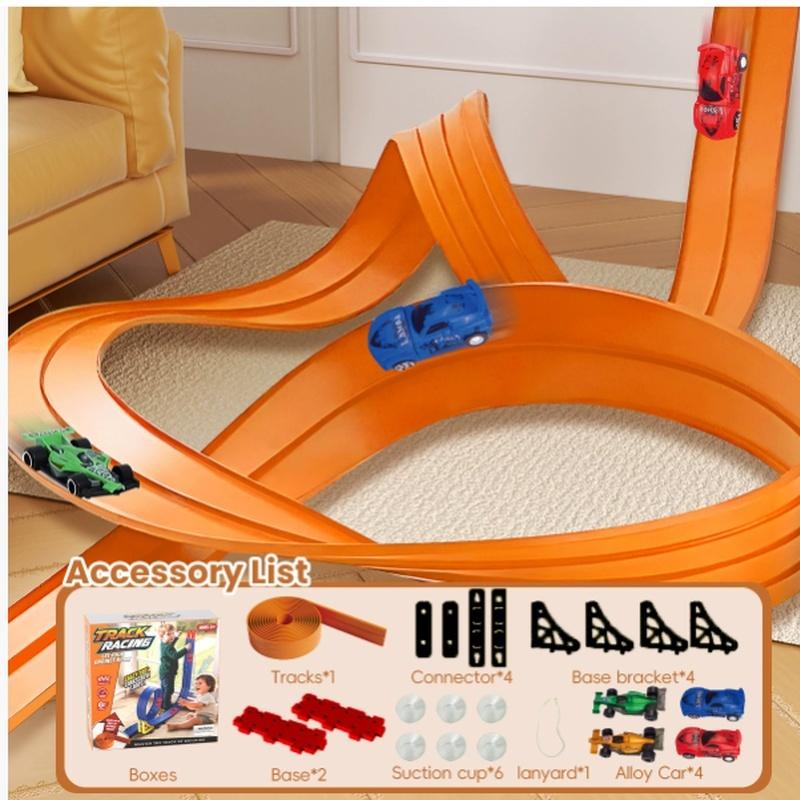 Latest Popular Children And Boys Stylish Diy Assembled Track Aluminum Car Gravity Inertial Slide Car Children'S Favorite Xmas Presents