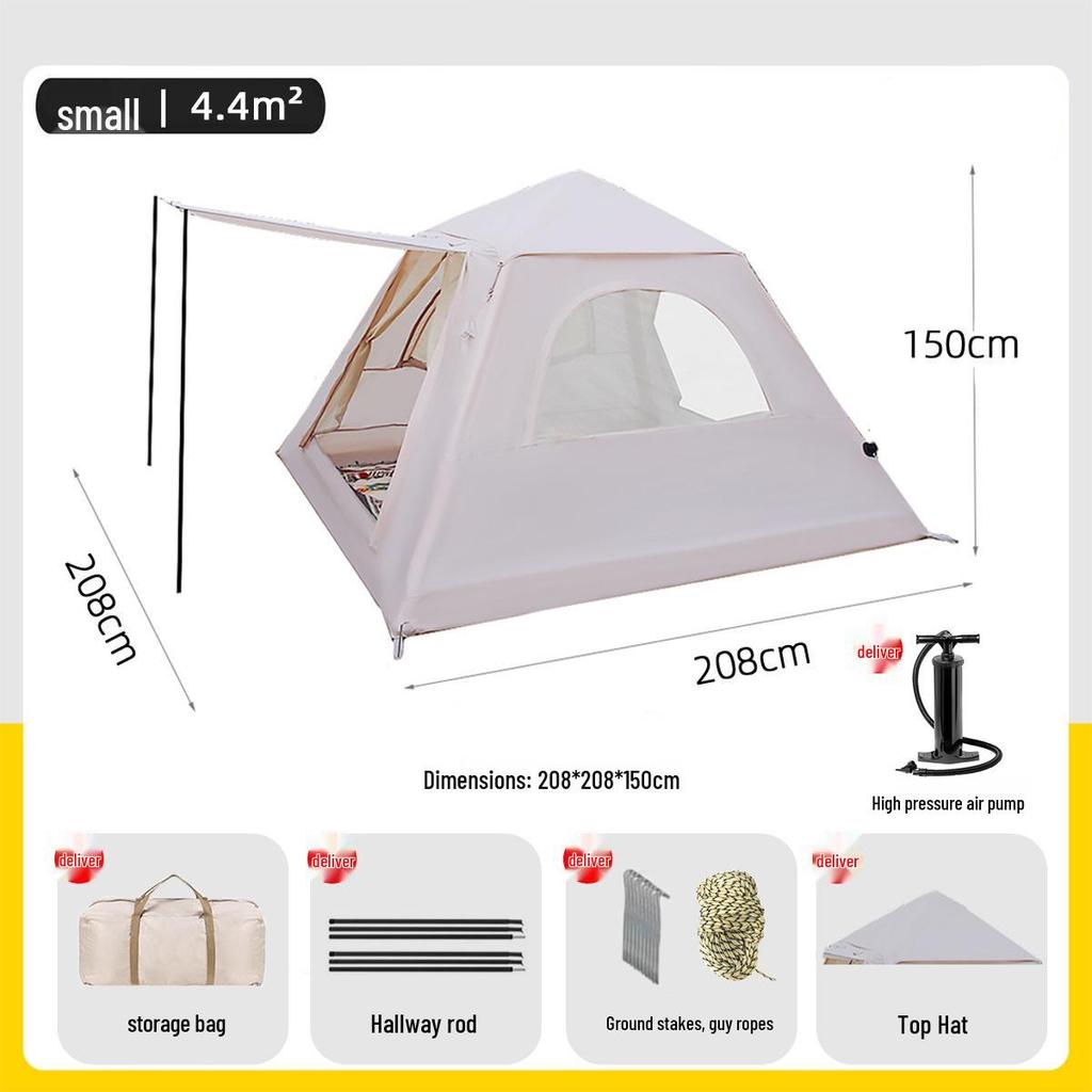 Portable Rainproof Inflatable Tent: Fully Automatic, 3-5 Person Capacity for Outdoor Camping