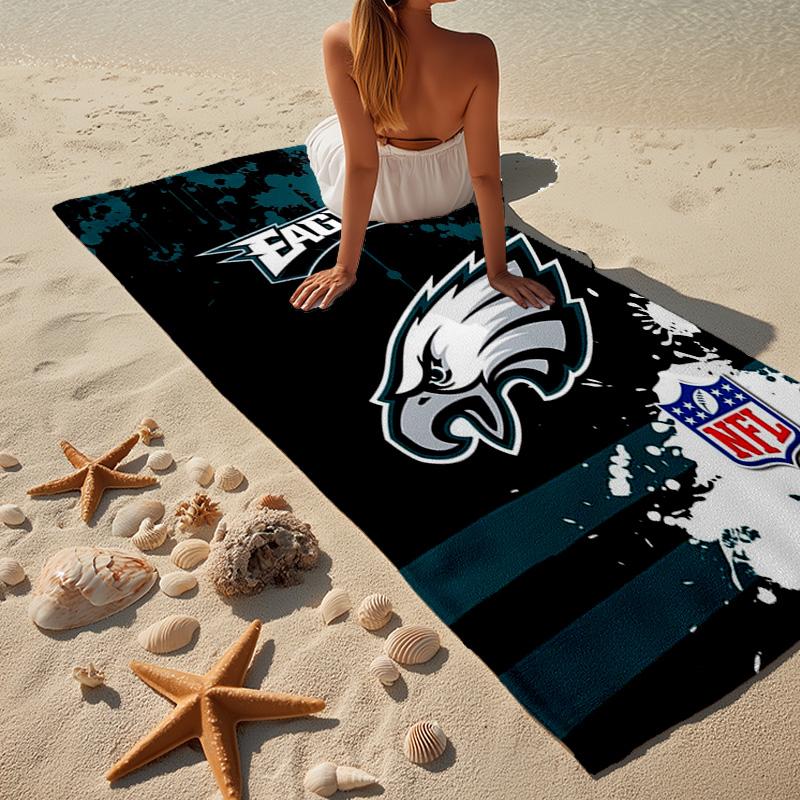 Philadelphia Eagles Night Game Microfiber Beach Towel, Lightweight And Quick-Dry, for Summer Travel, Beach Essential, Swimming Pool