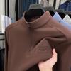 Men's Double-Sided Fleece Stand Collar Half-Zip Solid Color Long Sleeve Casual Hoodie for Autumn and Winter