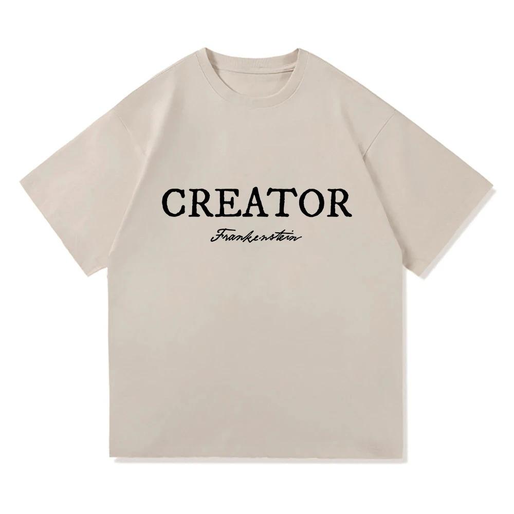 Frankenstein Beauty Creator Tshirts Unisex Streetwear Casual Short Sleeve Oneck Male Tshirt Summer Men Women Letter Print Tees