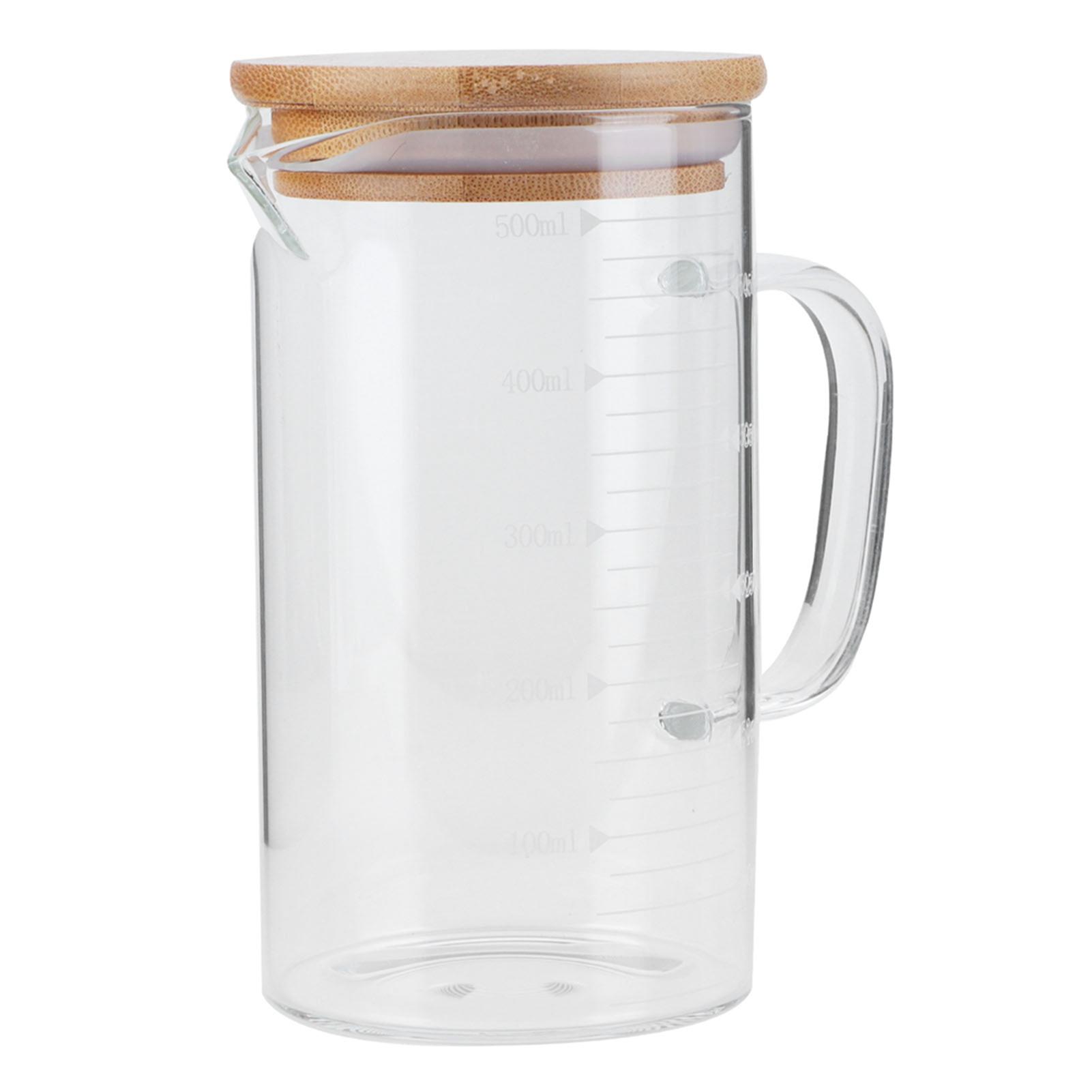 

Мерный стакан из боросиликатного стекла с крышкой, термостойкая кружка для отеля, ресторана, дома(500мл )