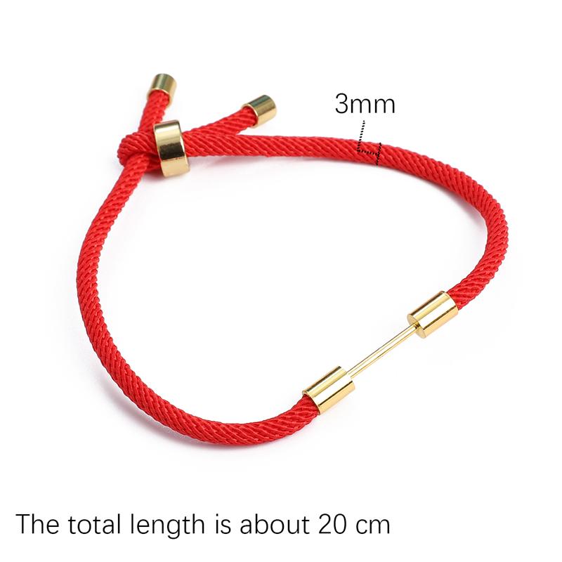 Halvferdig Justerbart Flettet Rødt Tau For DIY Smykkefremstilling Perling Armbånd