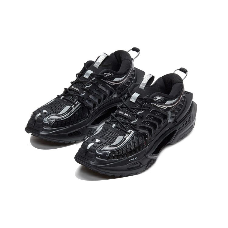 Li Ning Xuan Kong Fabric Synthetic Leather TPU Reflective Trend Shock Absorption Non-Slip Wear-Resistant Support Low-Top Sports Casual Shoes AGLR052-3