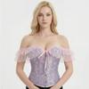 Top a tubino con maniche in pizzo Corsetto Modellante Biancheria Intima Donna Europea e Americana Corsetto Stretto Snellente a Maniche Corte