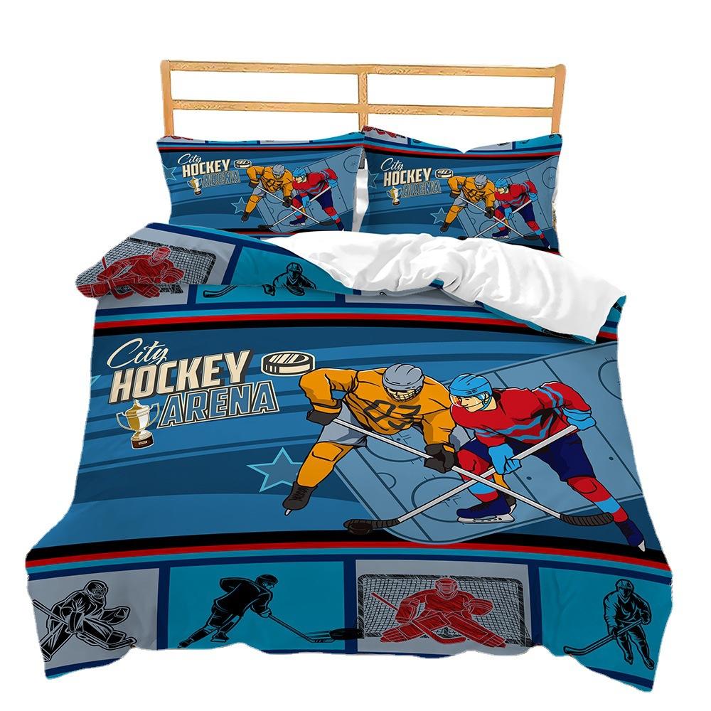 Ice Sports 3D Digital Printing Bed Three-Piece Quilt Cover Kit