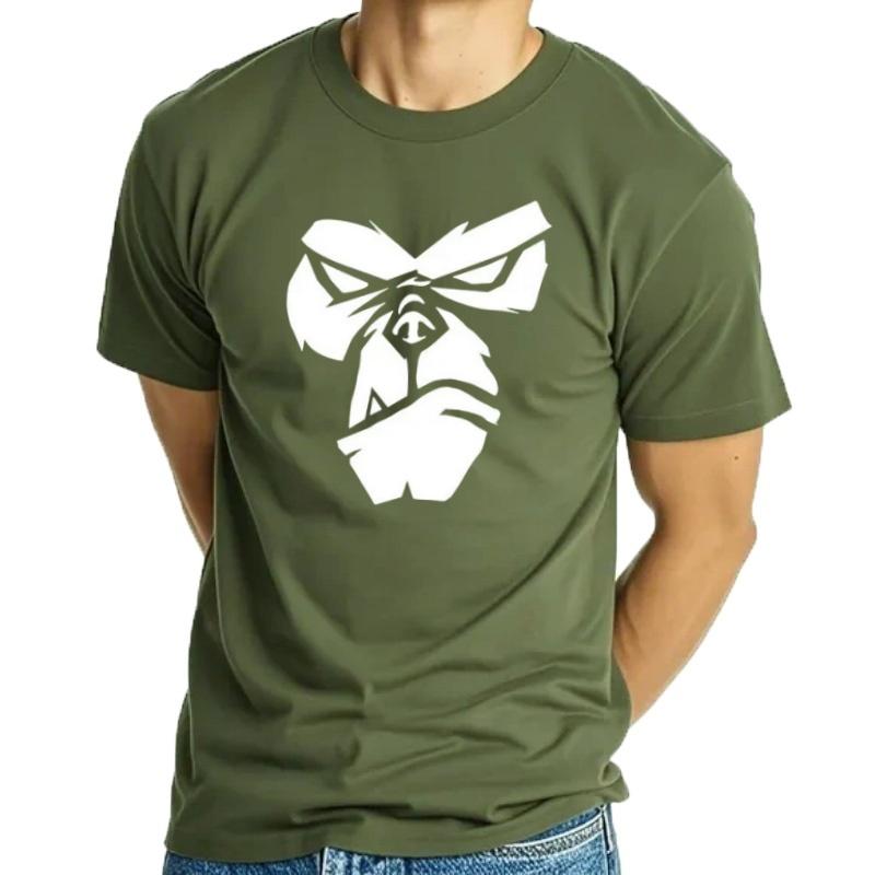 T-shirt With Gorilla Face Print Summer T-shirts For Men And Women 100% Cotton With Round Neck