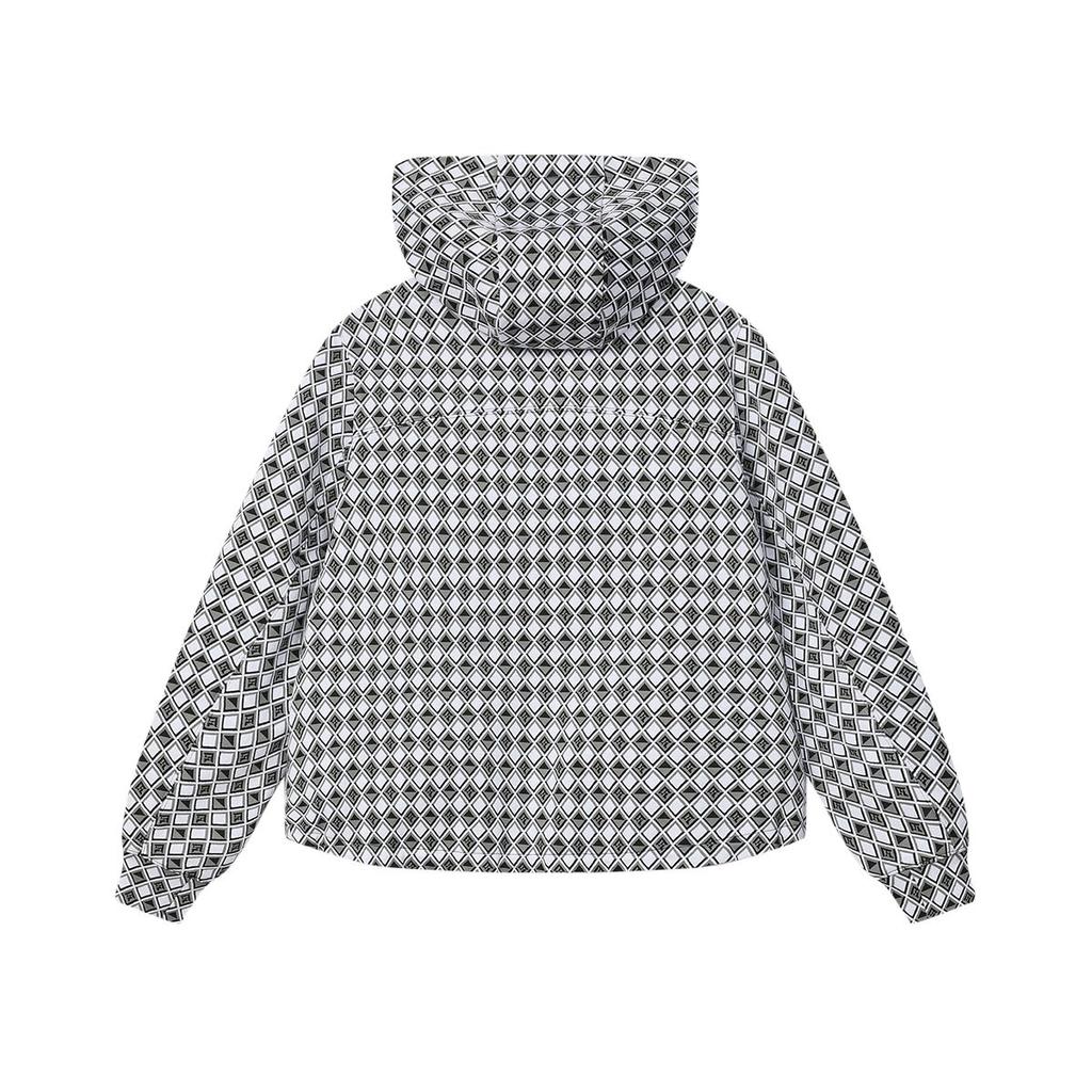 FILA Emerald Plaid Hooded Casual Knit Jacket Women jackets F11W414502F-ZB