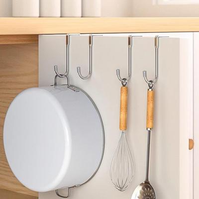 Over Cabinet Door Hook Heavy Duty Metal Double Hook for Closet Kitchen Cabinet Wardrobe Drawer Bathroom Bedroom Dorm