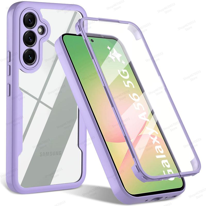 Pouzdro s plným krytím 360° pro Samsung Galaxy A56 A36 A26 A55 A34 A54 A35 A25 A15 A53 A13 A14 A52 Nárazuvzdorný kryt s ochranou displeje
