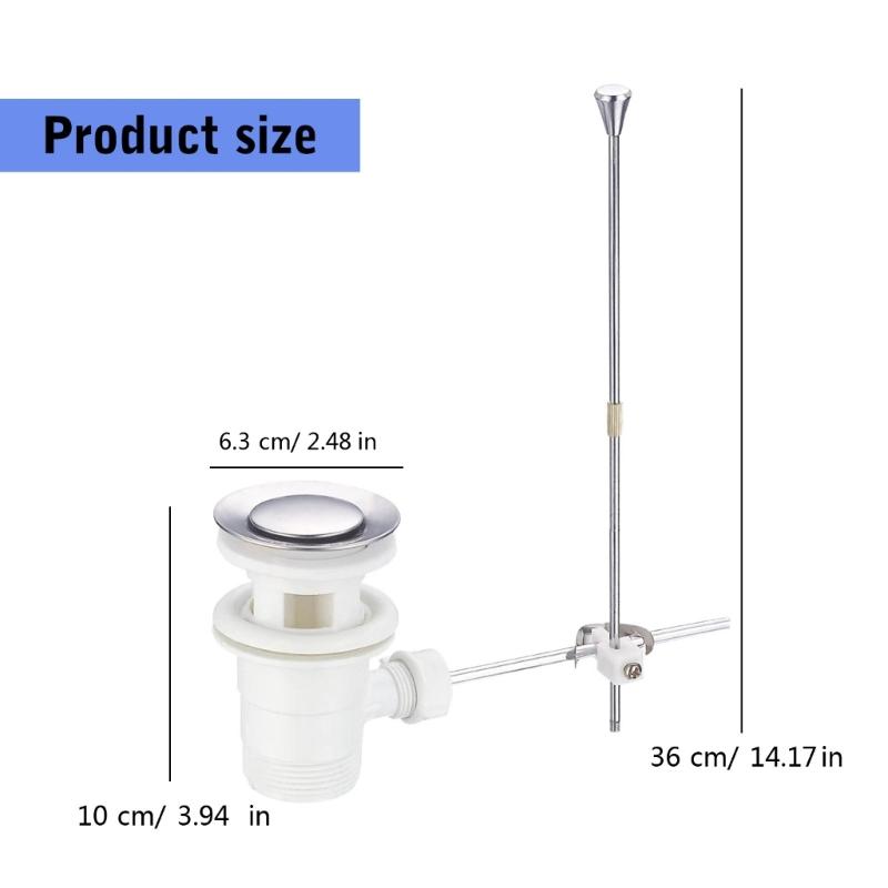 Chrome Finish Basin Waste Plug Elegant Chrome Finish Sink Drain With Overflow and Pull Rod for Commerical Use