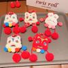 Plush Ball New Year Hair Rope Tassel Plush Elastic Hair Band Lion Awakening Headwear  Streetwear