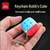 Qiyi Mini Rotating Rubik's Cube Keychain - 3x3x3 Cube Pendant with Smooth 2x2x2 Small Mantou Option