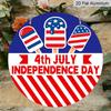2D Flat Retro Aluminum Wall Stickers In Various Sizes. Independence Day Theme, July 4th American Flag Popsicle Shape Door Decoration/welcome Sign